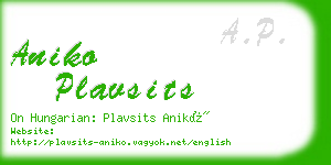 aniko plavsits business card